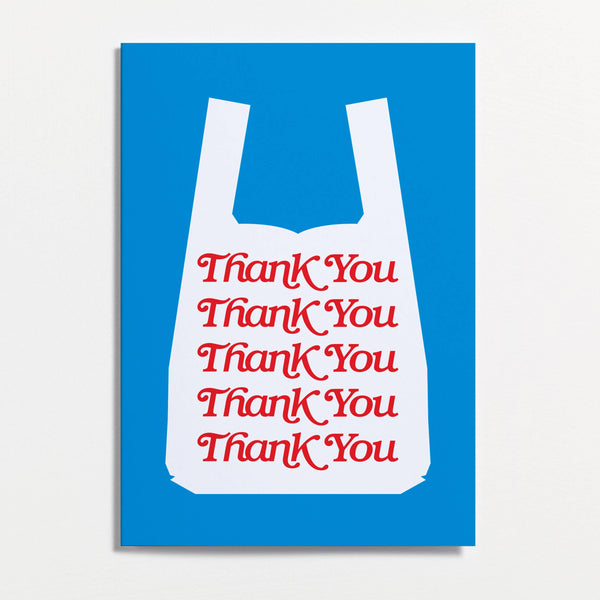 Thank You Shopping Bag Greeting Card by Crispin Finn