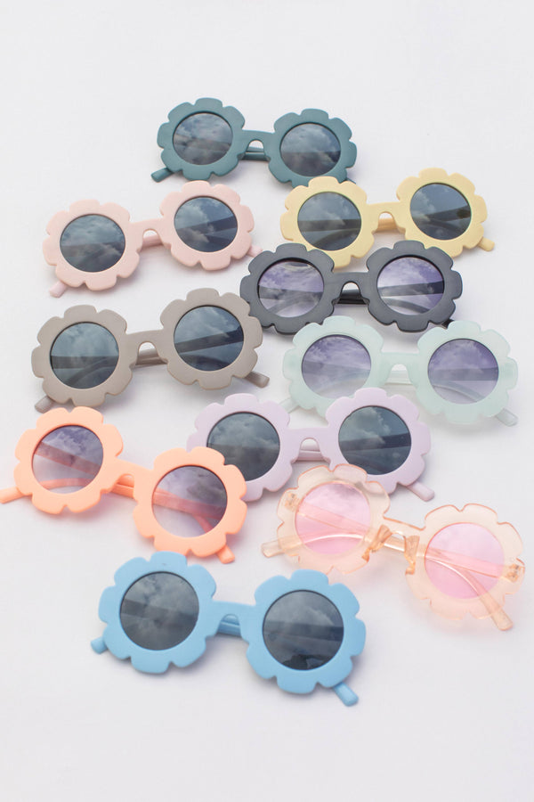teal Kids Toddler Flower Sunglasses
