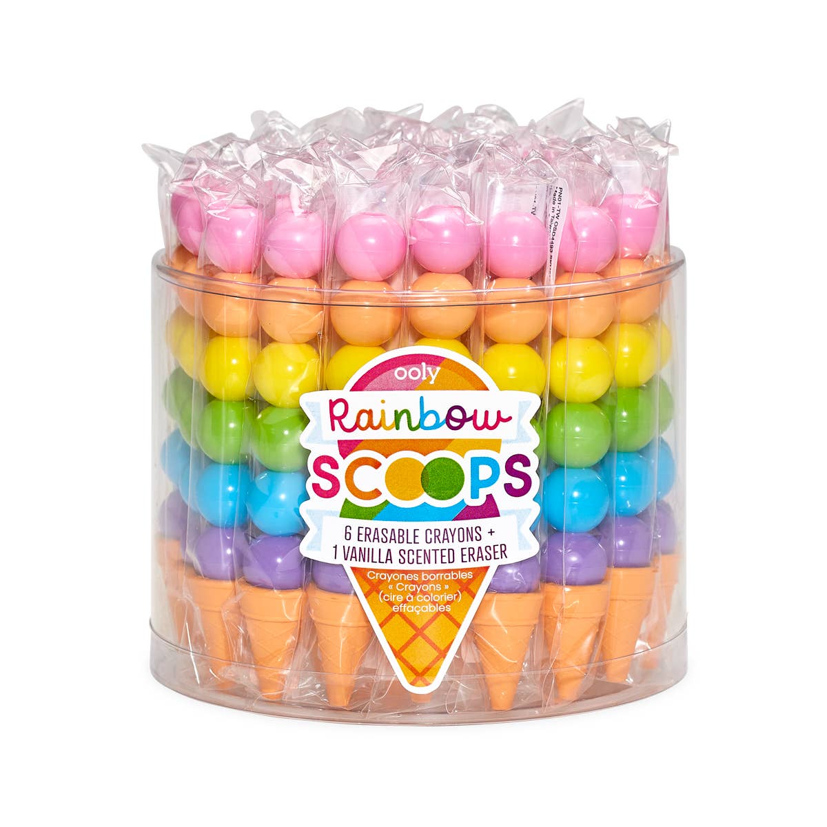 Rainbow Scoops Vanilla Scented Stacking Erasable Crayons by OOLY -  Ladyfingers Letterpress