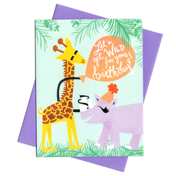 Let's Get Wild For Your Birthday Card by Rhino Parade