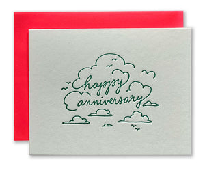 Happy Anniversary Skyline Letterpress Card