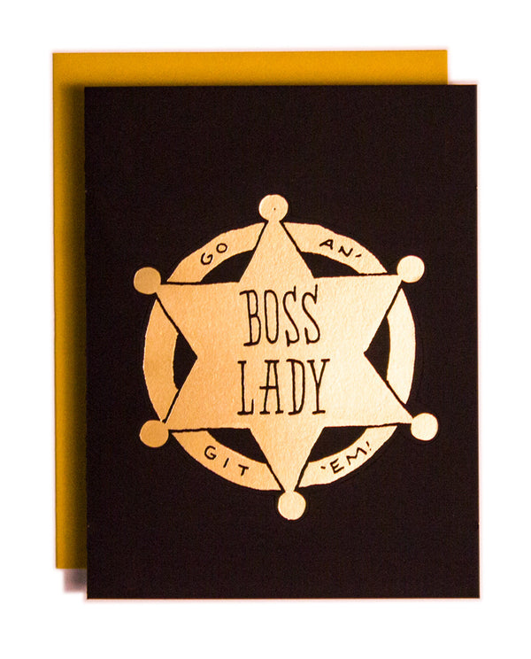 Boss Lady Sheriff's Badge Card