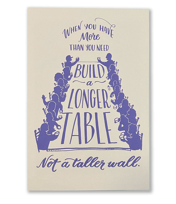 Build A Longer Table Postcard