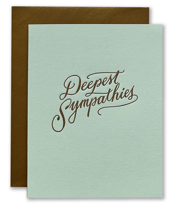 Deepest Sympathies Letterpress Card / Hue Collection
