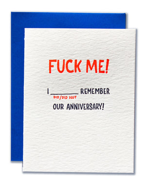 Fuck Me! I Did/Did Not Remember Our Anniversary!