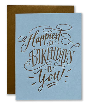 Happiest of Birthdays Letterpress Card / Hue Collection