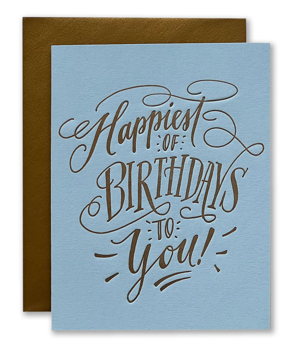 Happiest of Birthdays Letterpress Card / Hue Collection