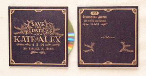 Letterpress Mix CD Sleeve Save the Dates