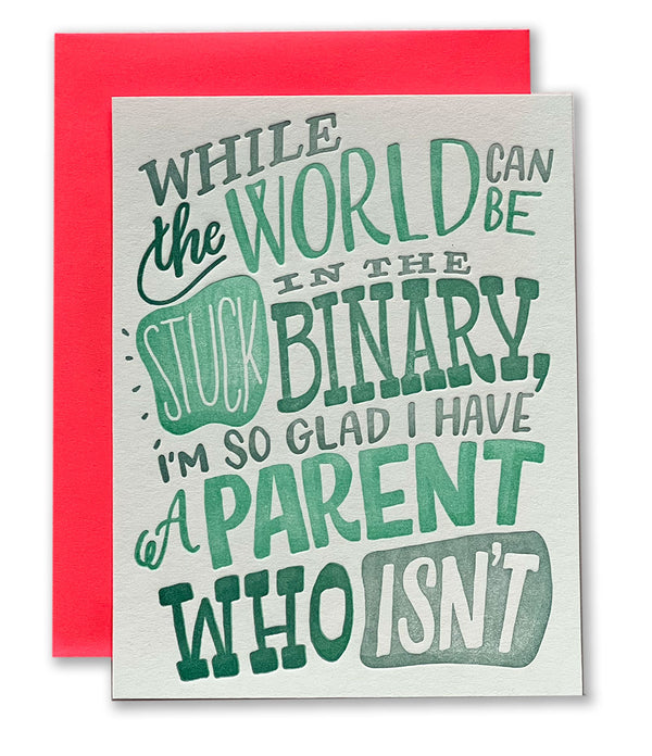 Non-Binary Parent Letterpress Card