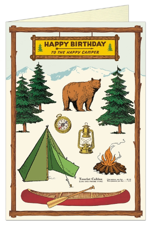 Happy Birthday Camping Greeting Card by Cavallini