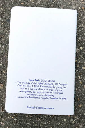 Rosa Parks notebook by Blackbird Letterpress