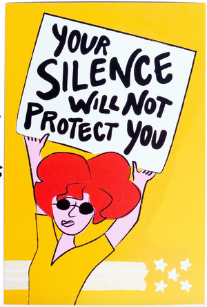 "Your Silence" Protest Postcard by Rhino Parade