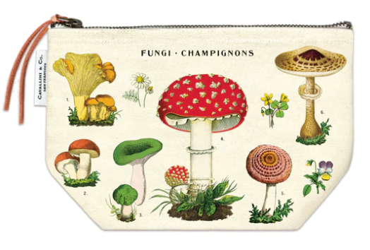 Foraging Mushroom Vintage Pouch