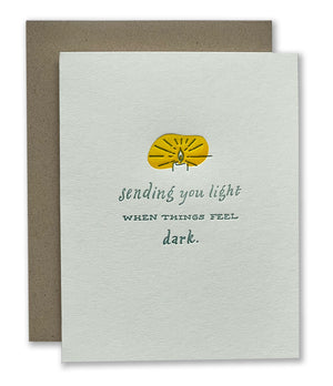 Sending You Light When Things Feel Dark Letterpress Card