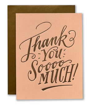 Thank you SOOOOO much! Letterpress Card / Hue Collection