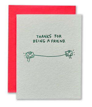 Thanks For Being a Friend Letterpress Card