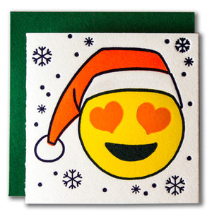 Santa Emoji Tiny Holiday Card