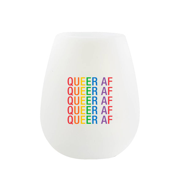 Queer AF Silicone Wine Cup by About Face Designs, Inc.