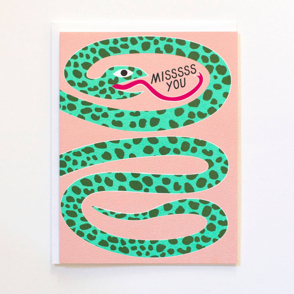 Miss You Snake Note Card by Banquet Workshop