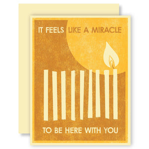Feels Like a Miracle (Menorah) Letterpress Card by Heartell Press