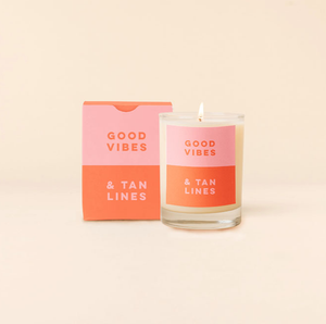 Good Vibes and Tan Lines Candle Rocks Glass