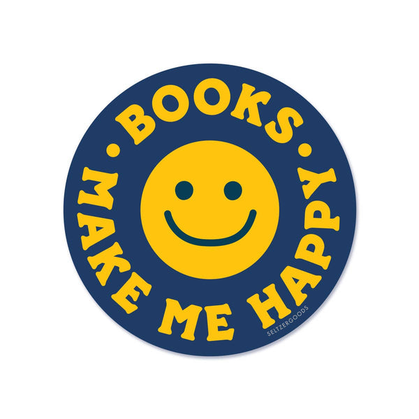 Happy Books Smiley Sticker by Seltzer Goods