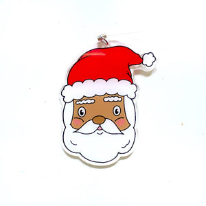 Brown Santa Christmas Ornament by Siyo Boutique