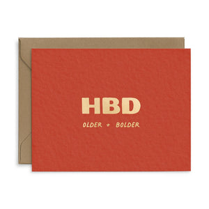 HBD Birthday Greeting Card by Ruff House Print Shop