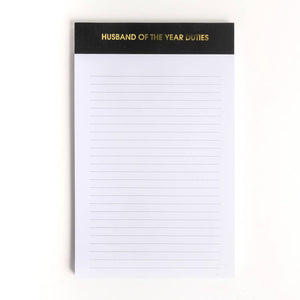 Husband of the Year Duties Notepad by Chez Gagné