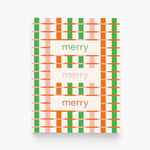 Merry Plaid Holiday Greeting Card by paper&stuff