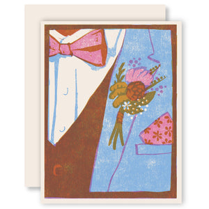 Wedding Boutonniere Letterpress Card by Heartell Press