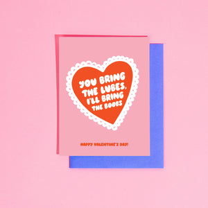 Lubes & Boobs Valentine's Day Greeting Card by Your Gal Kiwi