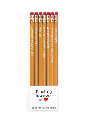Teaching is a work of heart Pencil Set by Snifty