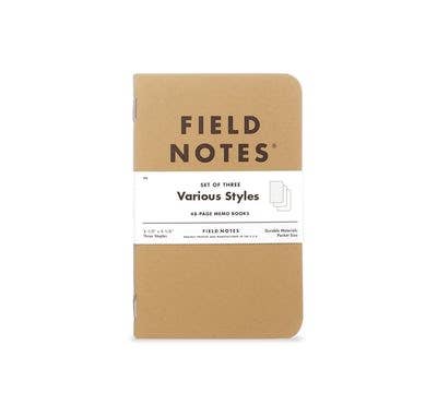 Original Kraft 3-Packs - PLAIN PAPER - Field Notes