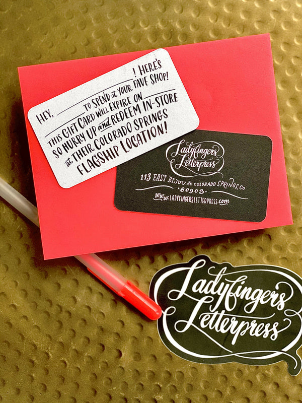 Ladyfingers Letterpress Gift Card