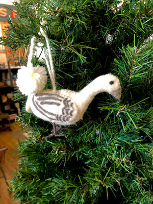 Felted Goose Ornament
